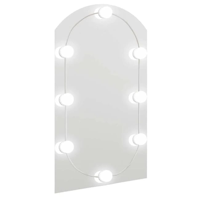 vidaXL Spiegel mit LED-Leuchten 70x40 cm Glas Bogenförmig 3102977