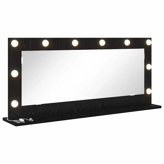 vidaXL Waschtischspiegel Schwarz Eichen-Optik 100 x 45 x 18 cm 868326