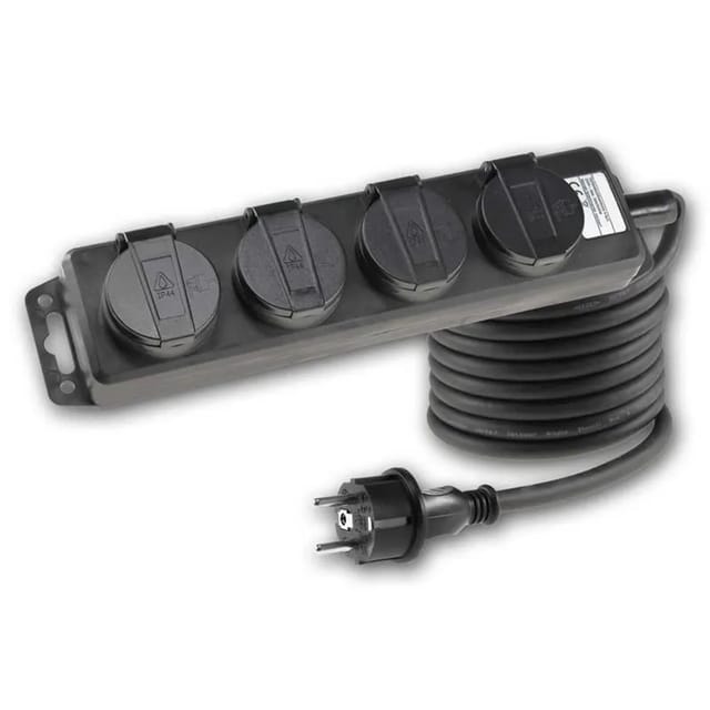 ChiliTec Außen-Steckdosenleiste 4-fach IP44 5m Zuleitung