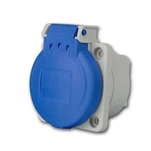 IDE Einbausteckdose Schutzkontakt IP54 Blau 250V 16A