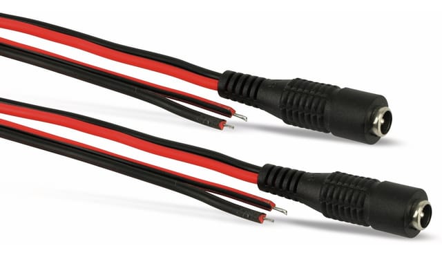 BLANKO 2er Pack DC-Buchse 55x21mm mit 1m Kabel
