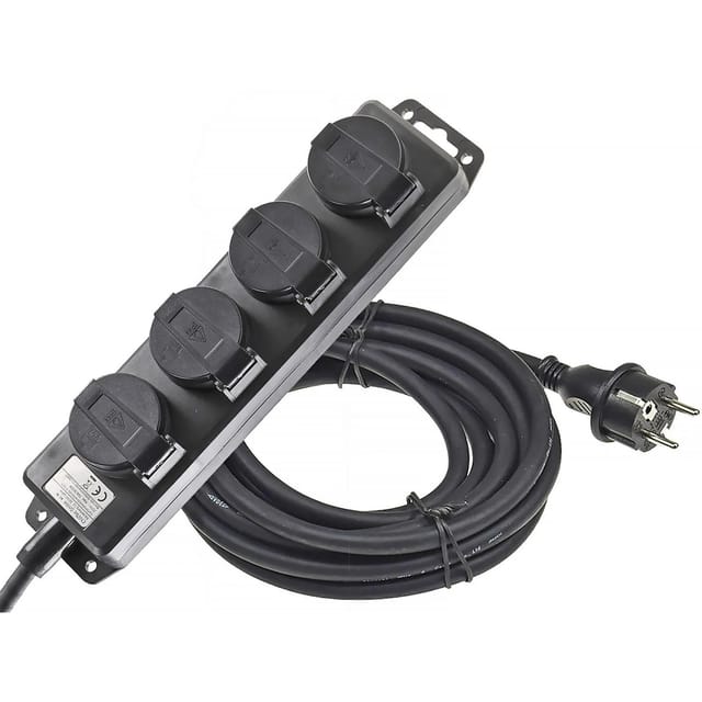 ChiliTec Außen-Steckdosenleiste 4-fach IP44 10m Zuleitung