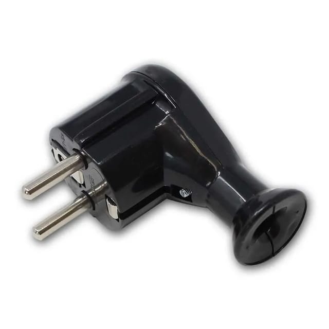 world-trading-net Schutzkontakt Winkel-Stecker WTN-II Schwarz 2P+Z