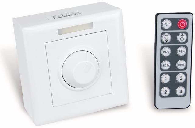 BLANKO LED PWM Aufputz- Dimmer mit IR-Fernbedienung