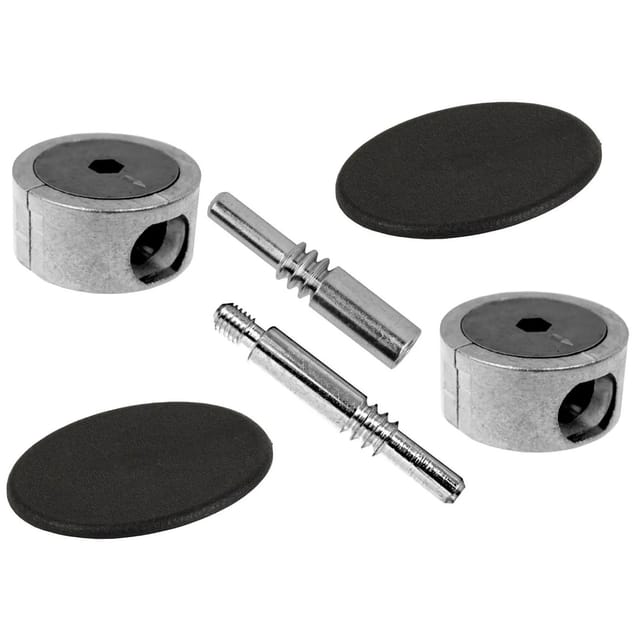 SOTECH Plattenverbinder FUERTE 114 mm Metall mit Schwarzen Kunststoffabdeckungen
