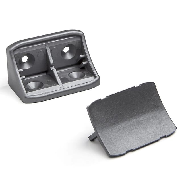 SOTECH 100 Stück Korpusverbinder 24 x 24 x 44 mm mit Abdeckkappe Silber