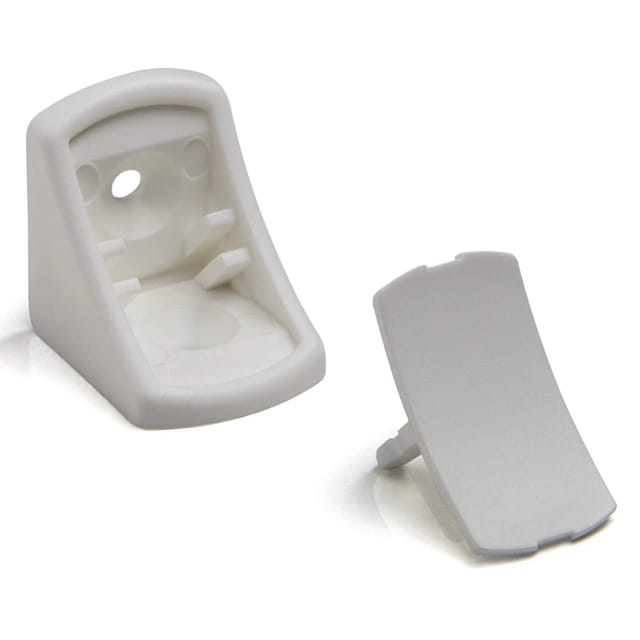 SOTECH 100 Stück Korpusverbinder 24 x 24 x 20 mm mit Abdeckkappe Weiß