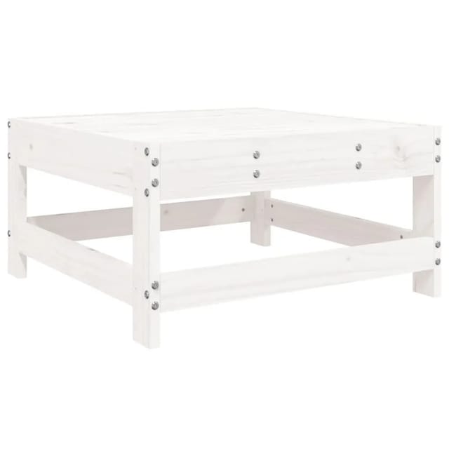 vidaXL Gartenhocker Weiß Massivholz Kiefer 825486