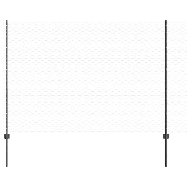 vidaXL Zaun mit Pfosten Grau 1,5 x 25 m Stahl 3336872