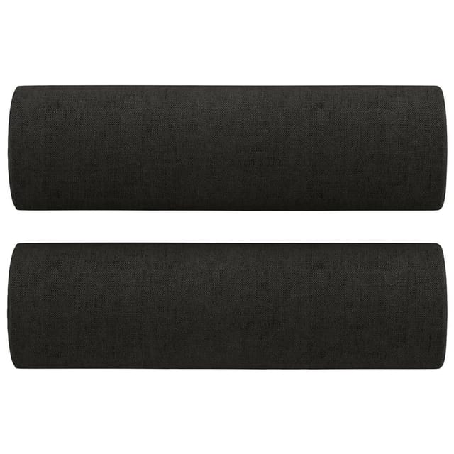 vidaXL Zierkissen 2 Stk Schwarz Ø15x50 cm Stoff 349505