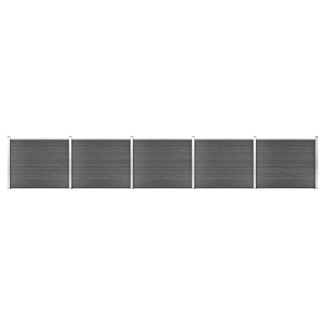 vidaXL Zaunelement Set WPC 872x146 cm Schwarz 3070462