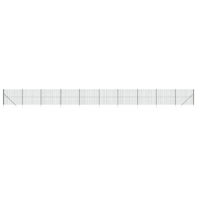vidaXL Maschendrahtzaun mit Bodenhülsen Grün 1,4x25 m 154139
