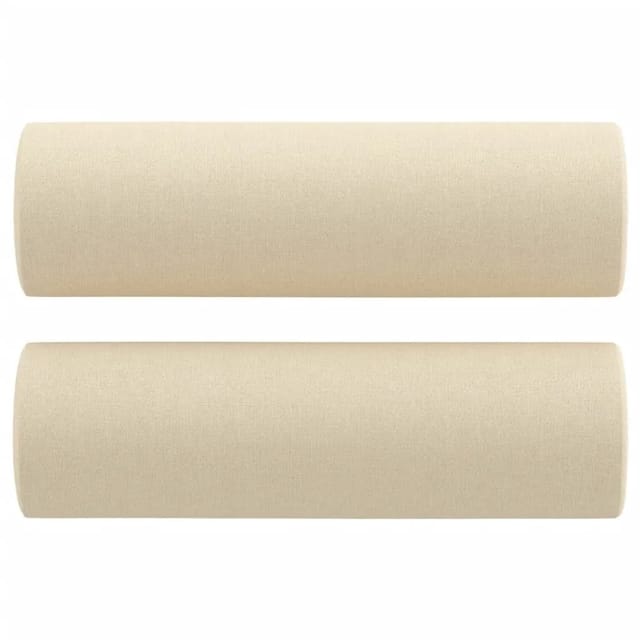 vidaXL Zierkissen 2 Stk Creme Ø15x50 cm Stoff 349503