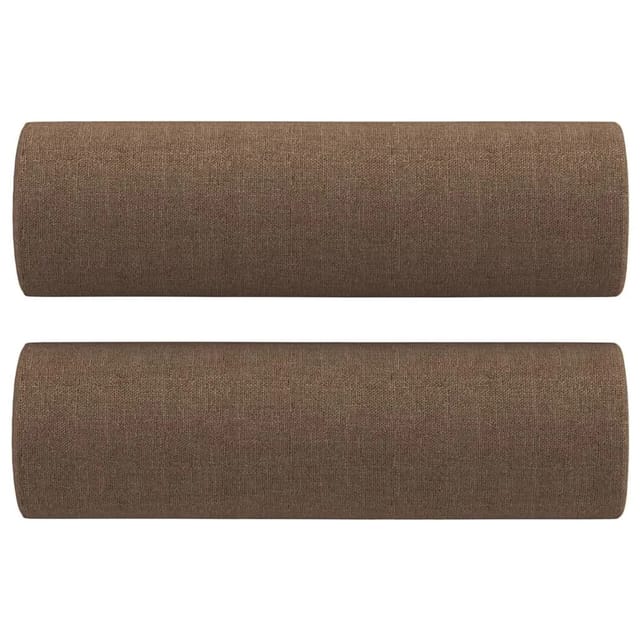 vidaXL Zierkissen 2 Stk Braun Ø15x50 cm Stoff 349504