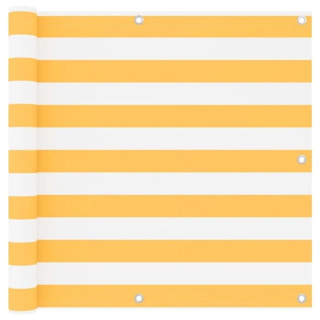 vidaXL Balkon-Sichtschutz Weiß und Gelb 90x500 cm Oxford-Gewebe 134906