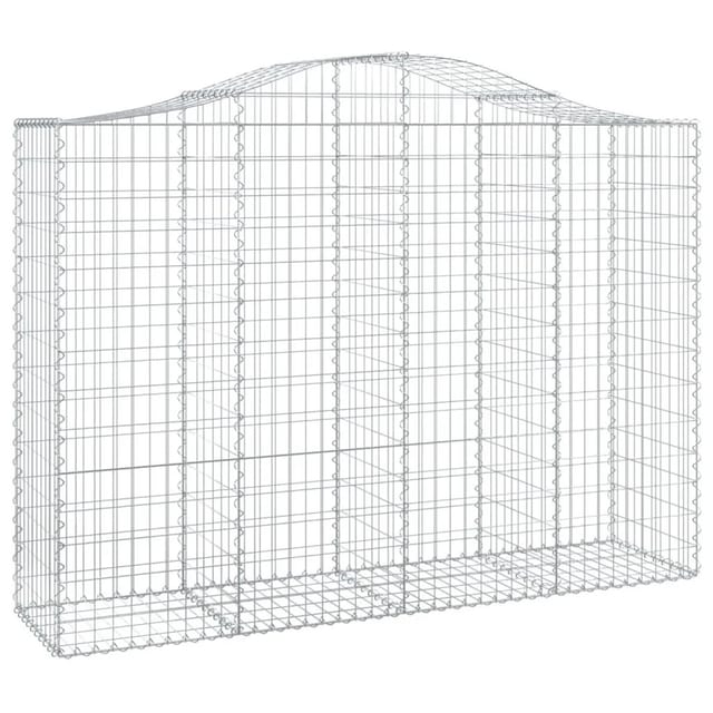 vidaXL Gabione mit Hochbogen 200x50x140/160 cm Verzinktes Eisen 153397
