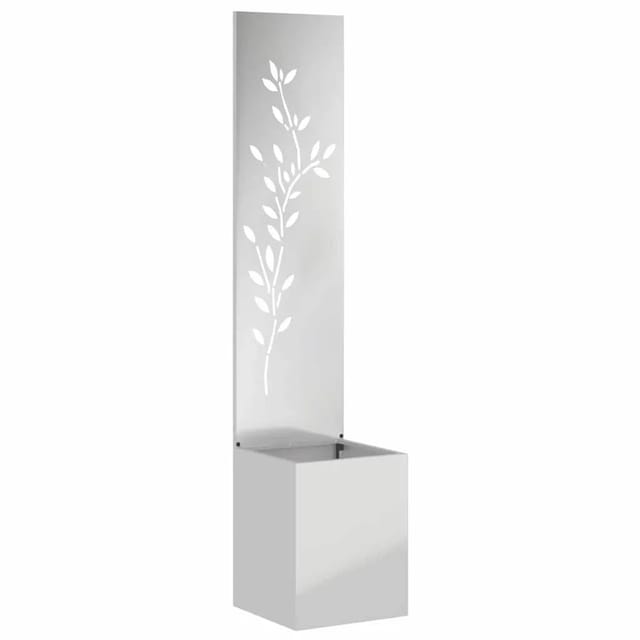 vidaXL Garten Sichtschutz-Leinwand Floral Silber 32 x 32 x 150 cm 876411
