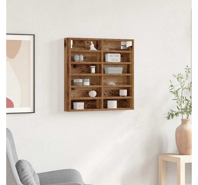 vidaXL Vitrine mit Regal Altholz 60 x 8,5 x 58 cm Holzwerkstoff 869189