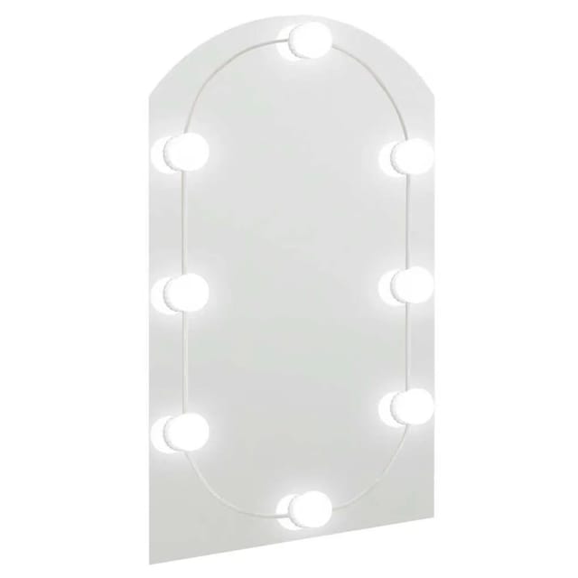 vidaXL Spiegel mit LED-Leuchten 60x40 cm Glas Bogenförmig 3102976