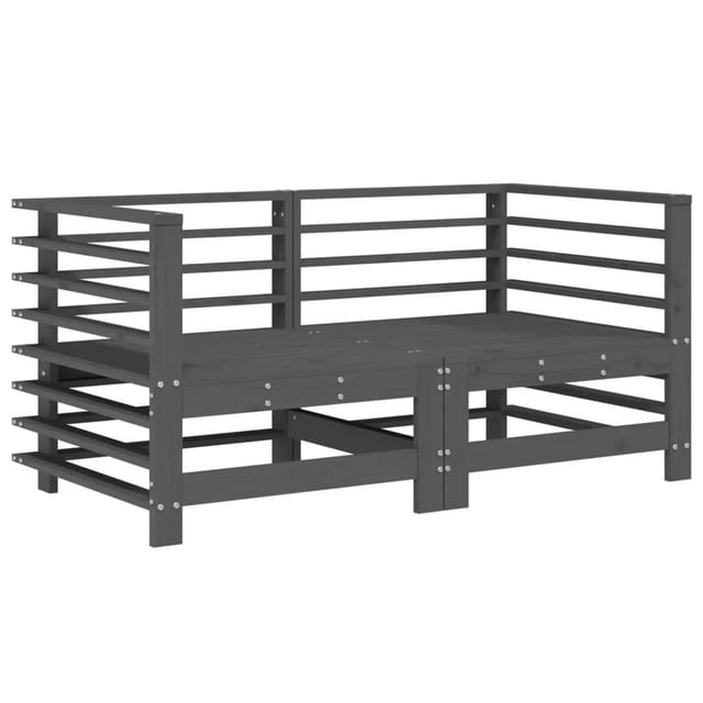 vidaXL Garten-Ecksofas 2 Stk Grau Massivholz Kiefer 825634