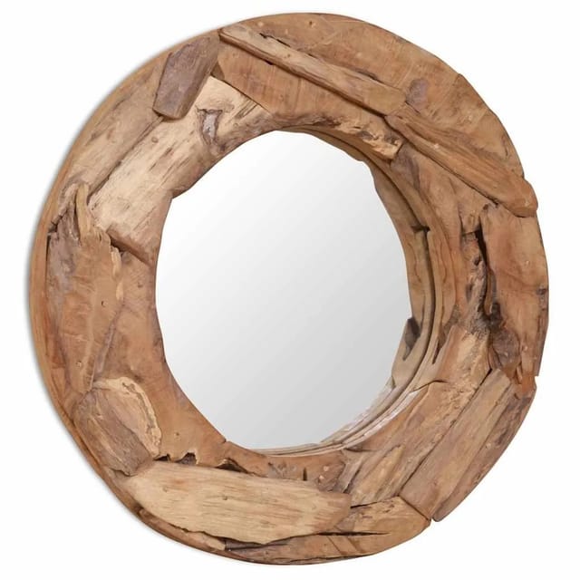 vidaXL Dekorativer Spiegel Teak 60 cm Rund 244560