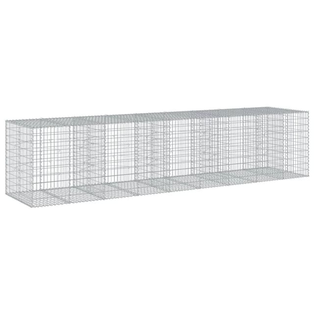 vidaXL Gabione mit Deckel 450x100x100 cm Verzinktes Eisen 3295197