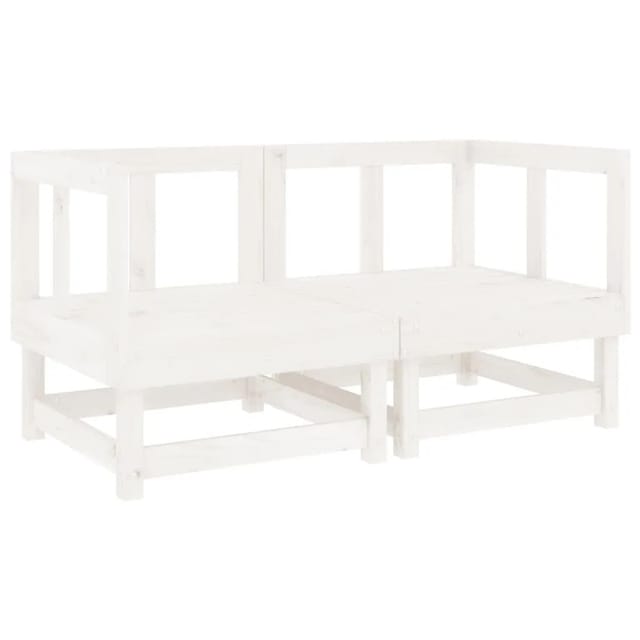 vidaXL Garten-Ecksofas 2 Stk Weiß Massivholz Kiefer 825395