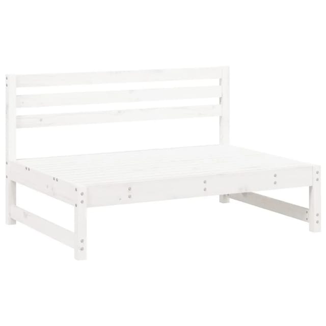 vidaXL Garten-Mittelsofa Weiß 120x80 cm Massivholz Kiefer 825703