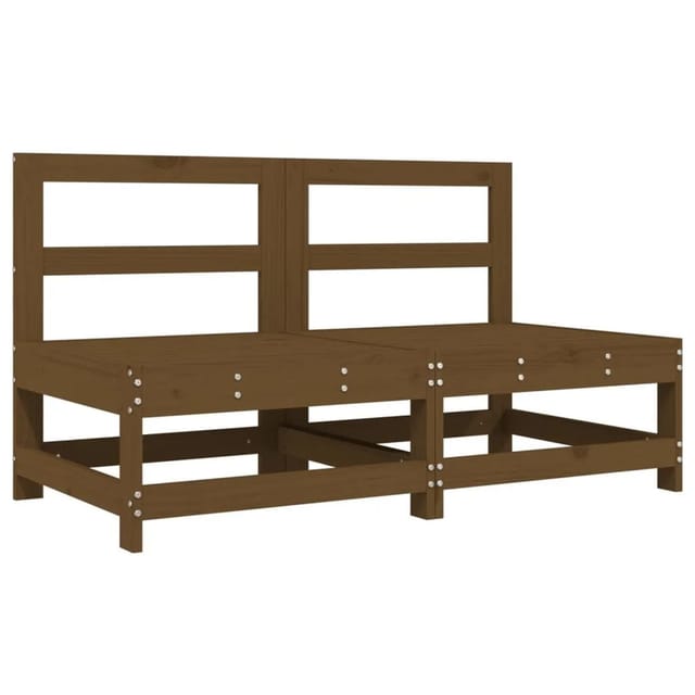 vidaXL Garten-Mittelsofas 2 Stk Honigbraun Massivholz Kiefer 825516