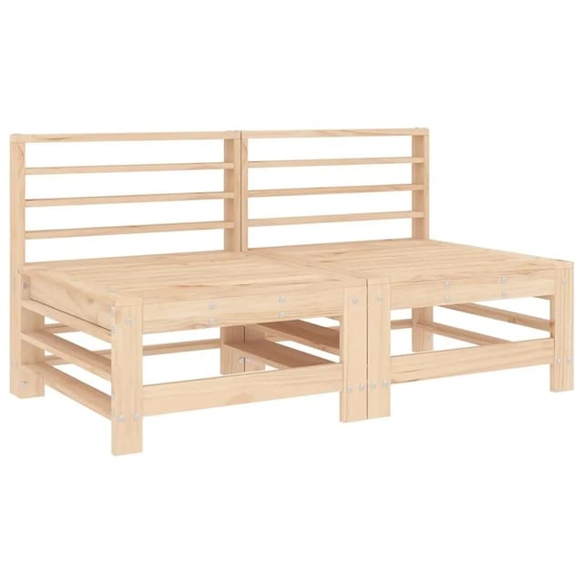 vidaXL Garten-Mittelsofas 2 Stk Massivholz Kiefer 825639
