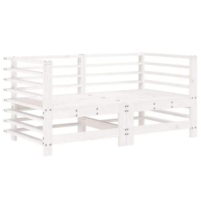 vidaXL Garten-Ecksofas 2 Stk Weiß Massivholz Kiefer 825633