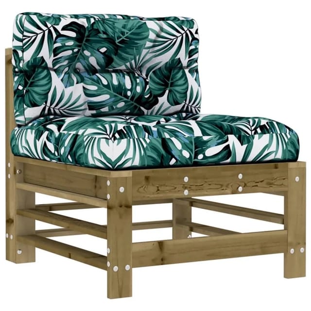 vidaXL Mittelsofa mit Kissen Kiefernholz Imprägniert 825666