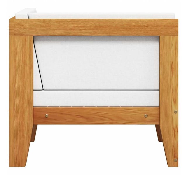 vidaXL Modular-Ecksofa mit Cremeweißen Kissen Akazie Massivholz 312148