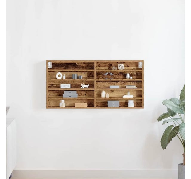 vidaXL Vitrine mit Regal Altholz 100 x 8,5 x 50 cm Holzwerkstoff 862294