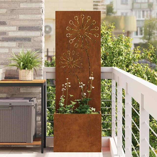 vidaXL Garten Sichtschutz-Leinwand Rostig 50 x 140 cm Wetterfeststahl 876461