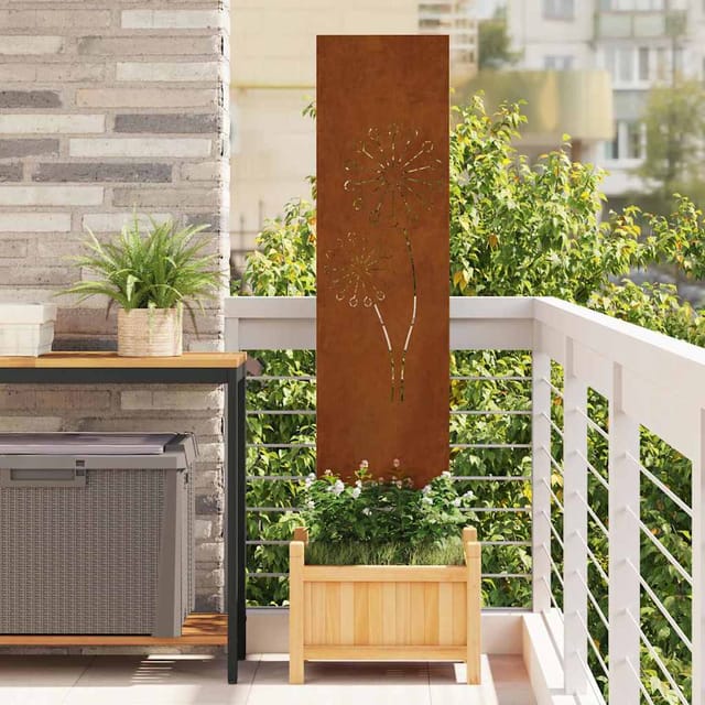 vidaXL Garten Sichtschutz-Leinwand Rostig 32 x 140 cm Wetterfeststahl 876237