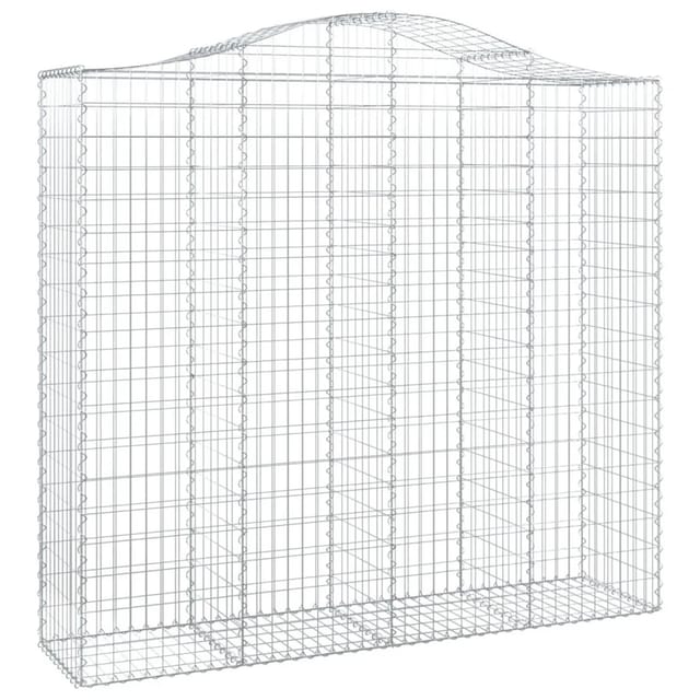 vidaXL Gabione mit Hochbogen 200x50x180/200 cm Verzinktes Eisen 153399