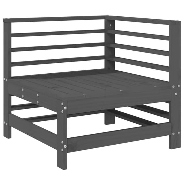 vidaXL Garten-Ecksofa Grau Massivholz Kiefer 825606