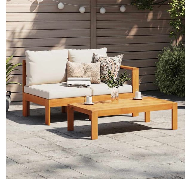 vidaXL Gartensofa mit 1 Armlehne 2-Sitzer Massivholz Akazie 367624