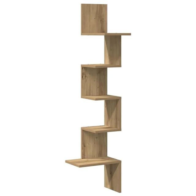 vidaXL Wand-Eckregal Artisan-Eiche 32x32x127,5 cm Holzwerkstoff 860525