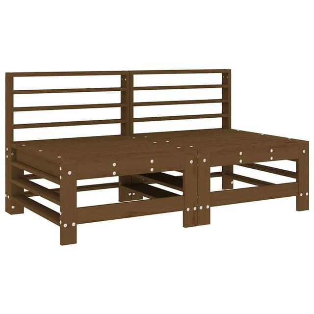 vidaXL Garten-Mittelsofas 2 Stk Honigbraun Massivholz Kiefer 825642