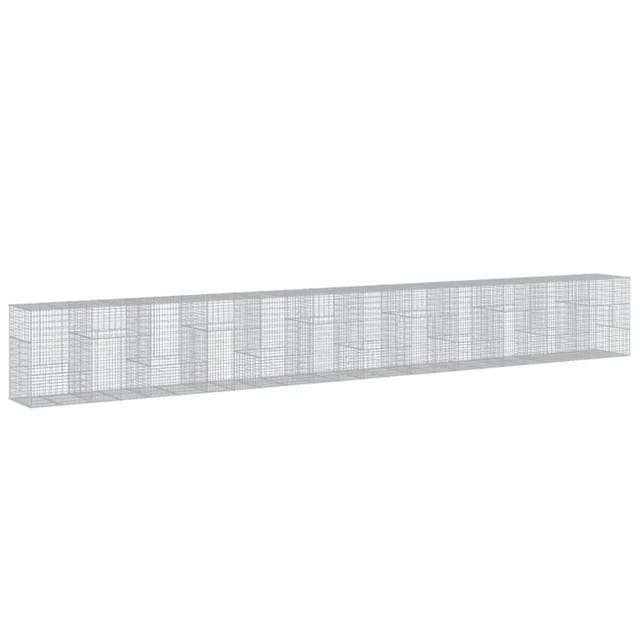 vidaXL Gabione mit Deckel 1200x100x150 cm Verzinktes Eisen 3295224