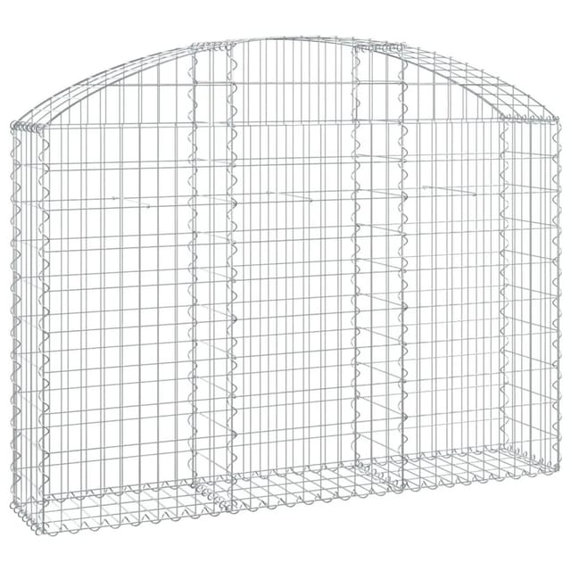 vidaXL Gabione mit Hochbogen 150x30x100/120 cm Verzinktes Eisen 153445