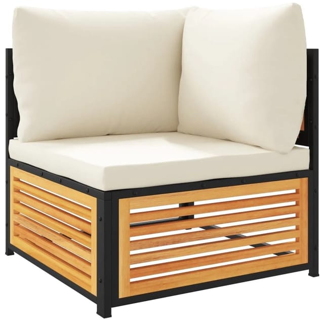 vidaXL Garten-Ecksofa mit Kissen Massivholz Akazie 367645