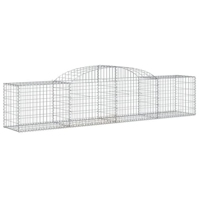 vidaXL Gabione mit Hochbogen 300x50x60/80 cm Verzinktes Eisen 153513