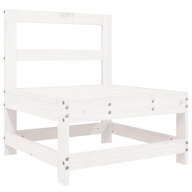 vidaXL Garten-Mittelsofa Weiß Massivholz Kiefer 825479