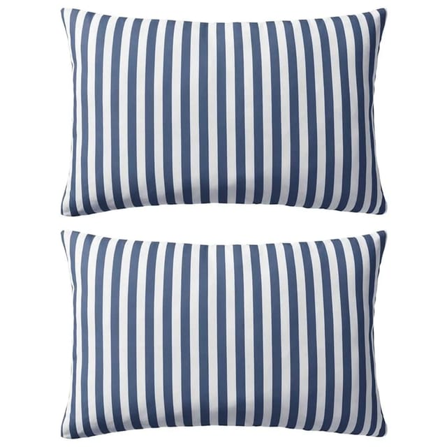 vidaXL Gartenkissen 2 Stk Streifenmuster 60 x 40 cm Marineblau 132308