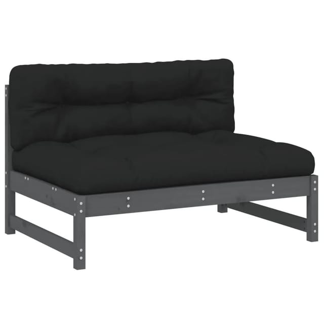 vidaXL Mittelsofa Grau 120x80 cm Massivholz Kiefer 825732