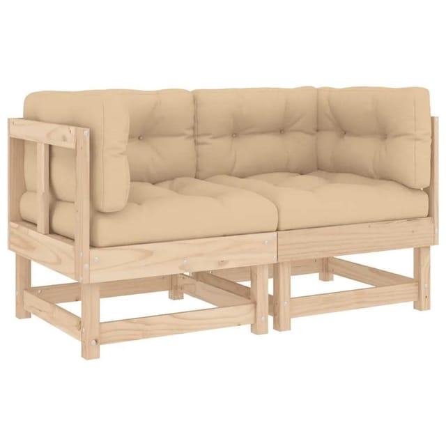 vidaXL Ecksofas mit Kissen 2 Stk Massivholz Kiefer 825450
