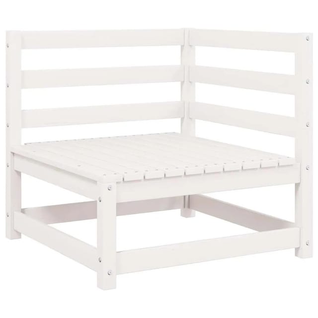 vidaXL Garten-Ecksofa Weiß Massivholz Kiefer 805661